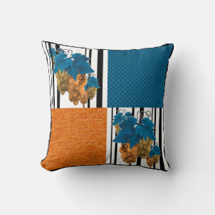 Seamless abstract cartoon grape fruit striped line cushion