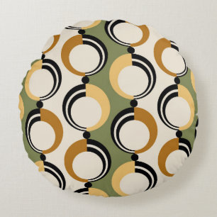 Seamless abstract chain pattern. Vintage design, f Round Cushion