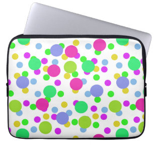 Seamless abstract circles fun confetti dots bright laptop sleeve