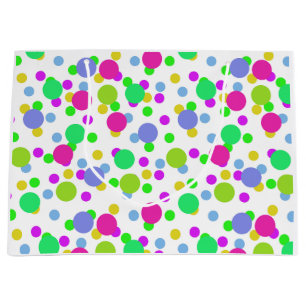 Seamless abstract circles fun confetti dots bright large gift bag