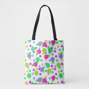 Seamless abstract circles fun confetti dots bright tote bag