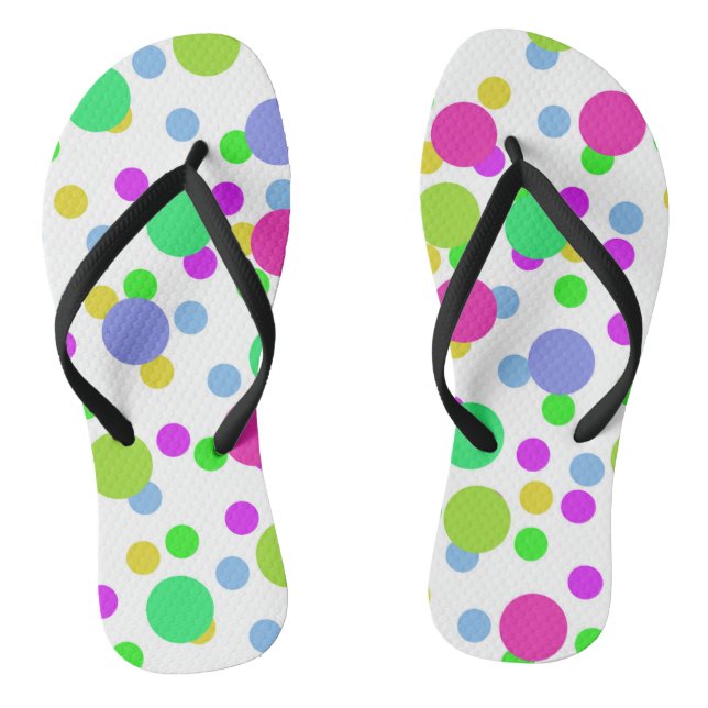 Seamless abstract circles round dots confetti brig thongs (Footbed)