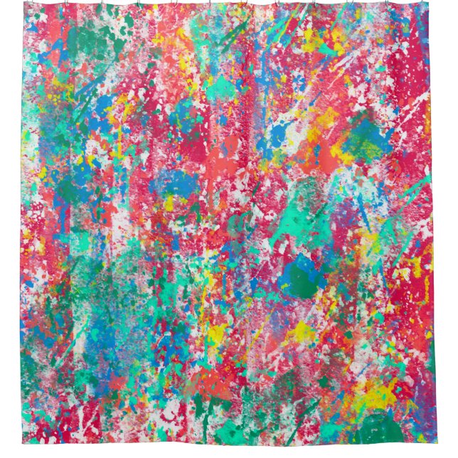 seamless abstract digital illustration fabric desi shower curtain (Front)