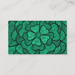 Seamless abstract floral flowers black green colou business card