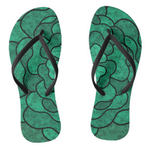 Seamless abstract floral flowers black green colou thongs
