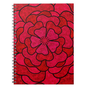Seamless abstract floral flowers white red colour notebook