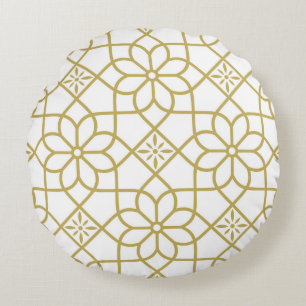 Seamless abstract floral pattern. Vintage backgrou Round Cushion