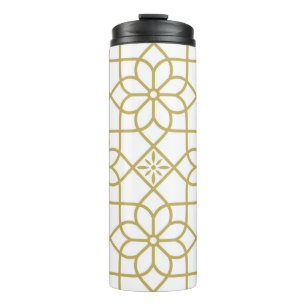 Seamless abstract floral pattern. Vintage backgrou Thermal Tumbler