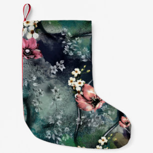 seamless abstract flower pattern on mix backgroun small christmas stocking