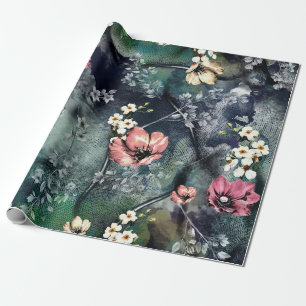 seamless abstract flower pattern on mix backgroun wrapping paper