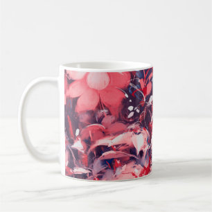 seamless abstract flowers, oil painting style, ill coffee mug