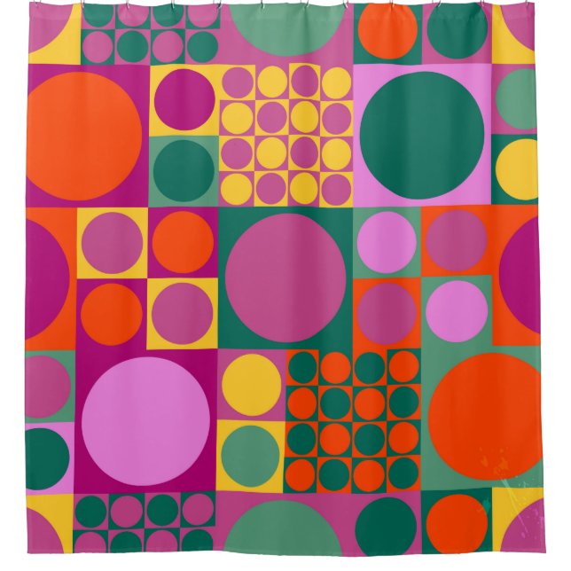 Seamless abstract geometric background pattern,  r shower curtain (Front)