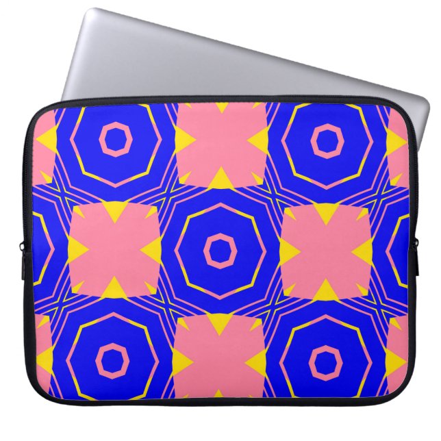 Seamless abstract geometric floral patternabstract laptop sleeve (Front)