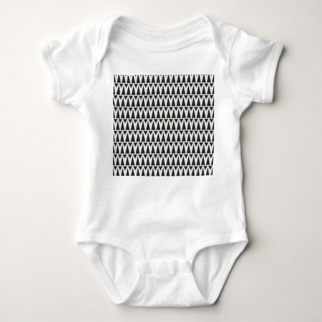 Seamless Abstract Geometric Modern Pattern Baby Bodysuit (Front)