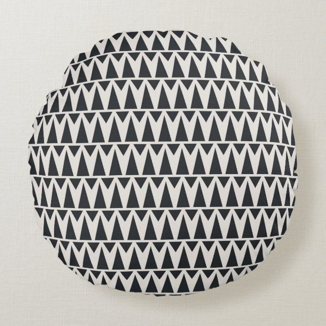 Seamless Abstract Geometric Modern Pattern Round Cushion (Front)