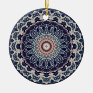 Seamless abstract geometrical round circle mandala ceramic ornament