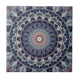 Seamless abstract geometrical round circle mandala ceramic tile