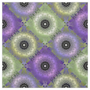 Seamless abstract gradient green purple violet cir fabric