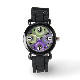 Seamless abstract gradient green purple violet cir watch