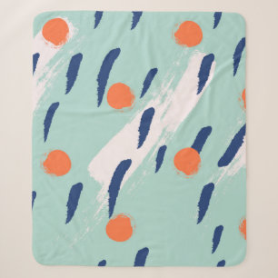 Seamless abstract hand drawn brushstroke shapes pa sherpa blanket