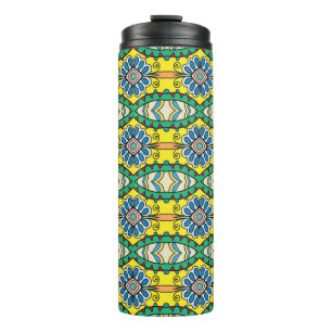 Seamless abstract hand drawn pattern. Decorative s Thermal Tumbler