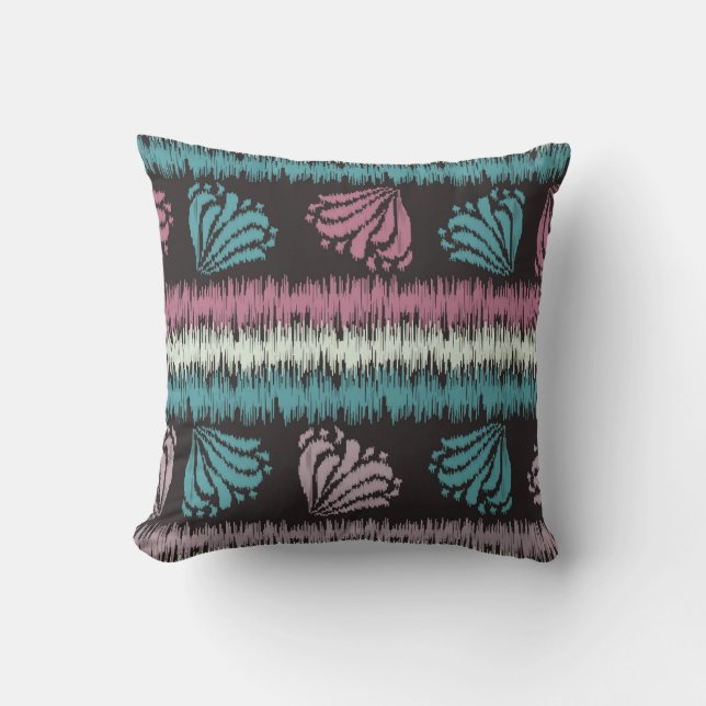Seamless abstract ikat pattern with the image of f cushion (Front)