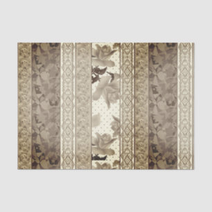 Seamless abstract lace retro vintage beige roses f tissue paper