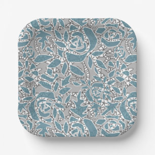 Seamless abstract lace romantic retro vintage paper plate