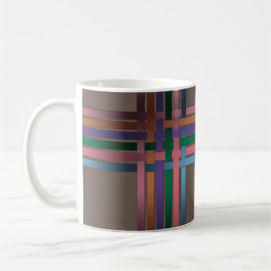 Seamless abstract lines striped silk satin ribbons coffee mug