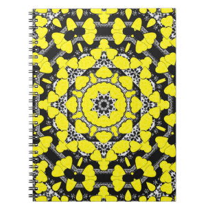 Seamless abstract mandala hearts bright round orna notebook