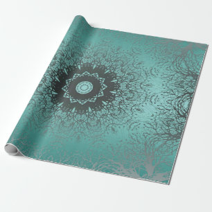 Seamless abstract mandala round circle kaleidoscop wrapping paper