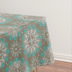 Seamless abstract mandala round circles kaleidosco tablecloth