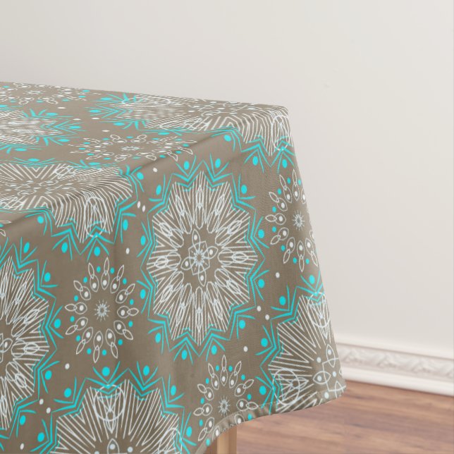 Seamless abstract mandala round circles kaleidosco tablecloth (In Situ)