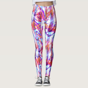 Seamless abstract modern brush stroke multicolor d leggings