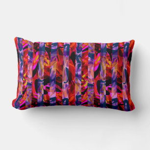 Seamless abstract modern brush stroke multicolor d lumbar cushion