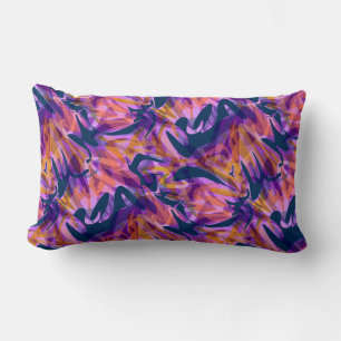 Seamless abstract modern brush stroke multicolor d lumbar cushion