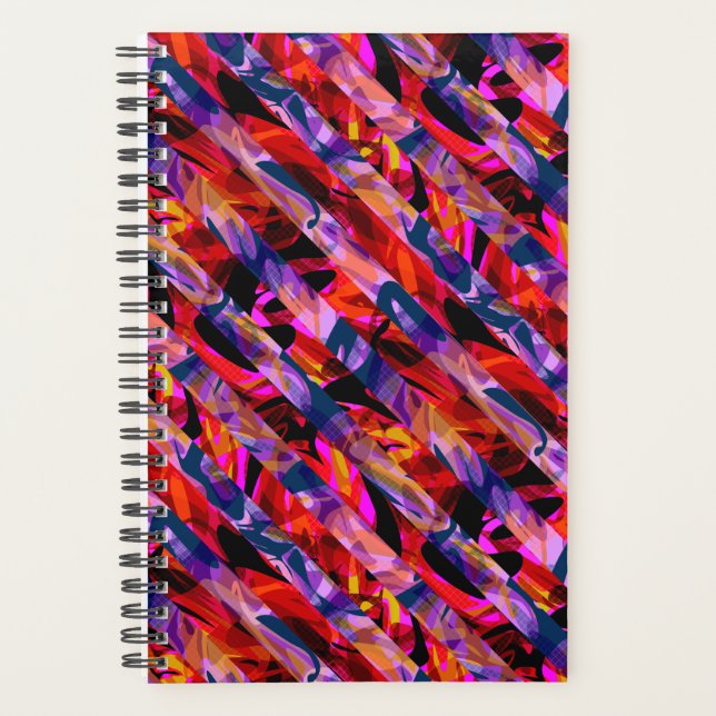 Seamless abstract modern brush stroke multicolor d planner (Front)