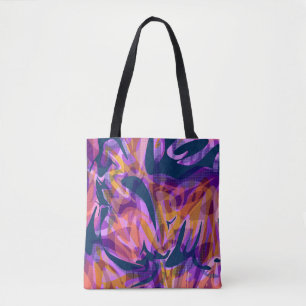Seamless abstract modern brush stroke multicolor d tote bag