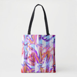 Seamless abstract modern brush stroke multicolor d tote bag