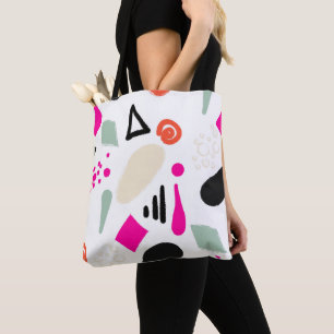 Seamless abstract modern circles fun dots geometri tote bag