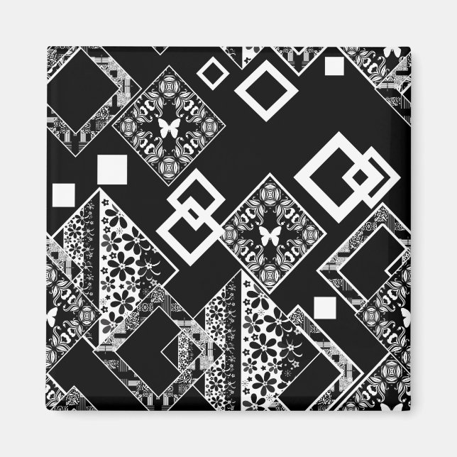 Seamless abstract modern ornamental decor pattern magnet (Front)