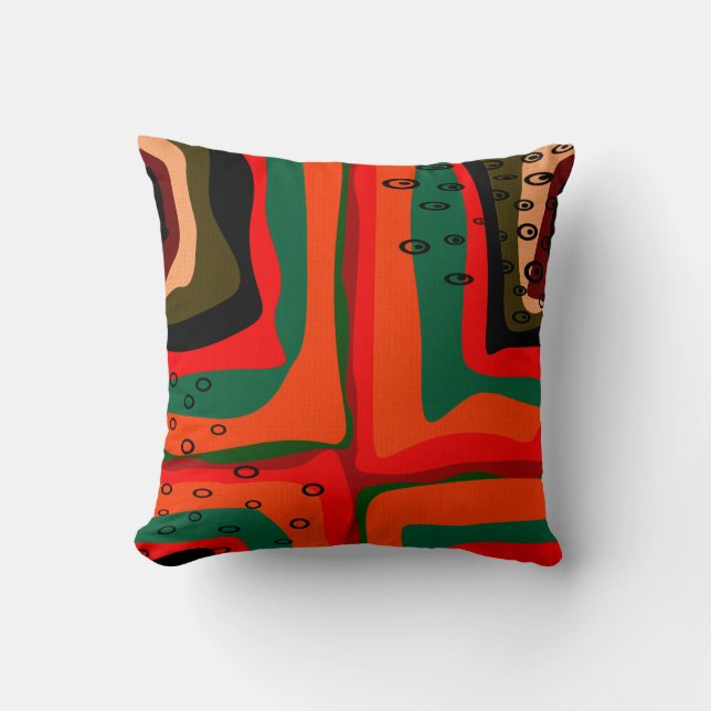 Seamless abstract modern retro colours pattern ora cushion (Front)