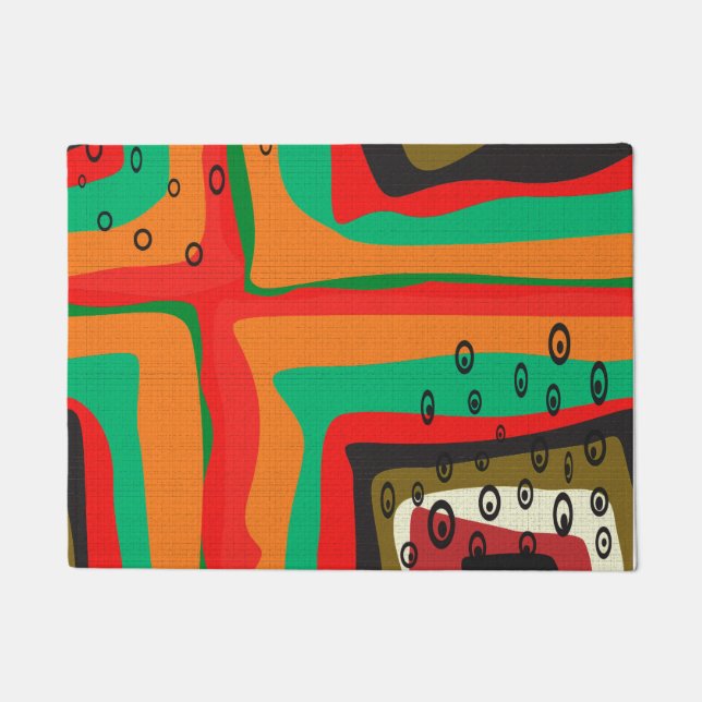 Seamless abstract modern retro colours pattern ora doormat (Front)