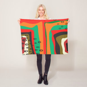 Seamless abstract modern retro colours pattern ora fleece blanket