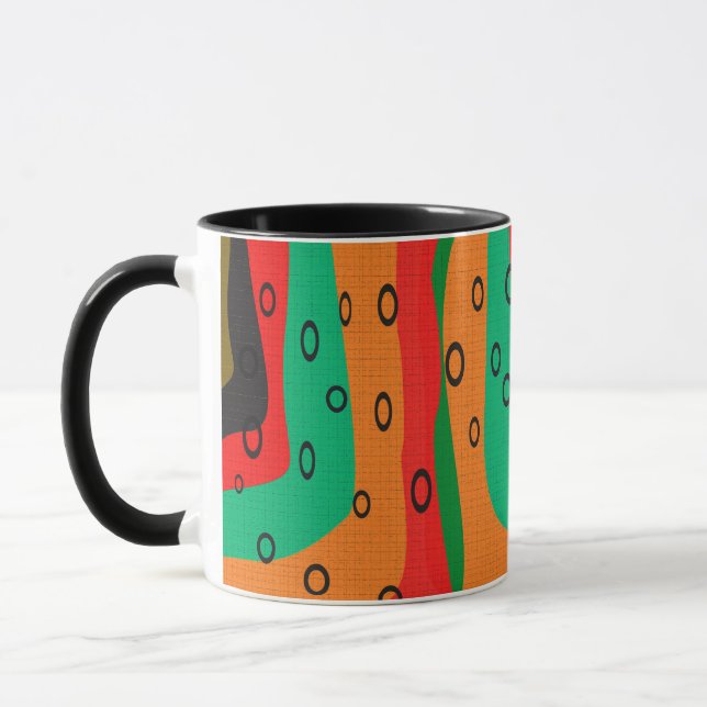 Seamless abstract modern retro colours pattern ora mug (Left)