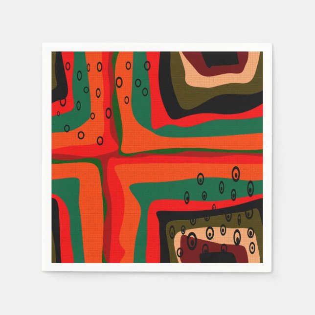 Seamless abstract modern retro colours pattern ora napkin (Front)