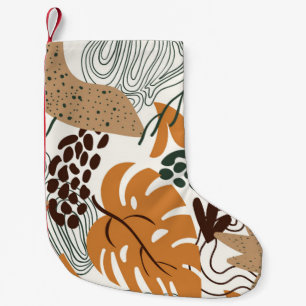 Seamless abstract nature pattern on white backgrou small christmas stocking