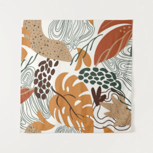 Seamless abstract nature pattern on white backgrou tapestry