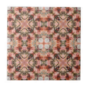 Seamless abstract ornamental brown decor kaleidosc ceramic tile