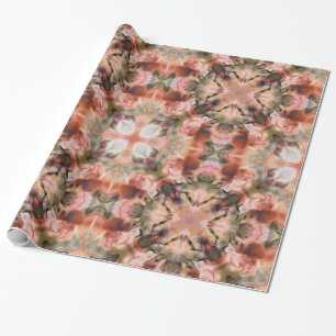 Seamless abstract ornamental brown decor kaleidosc wrapping paper